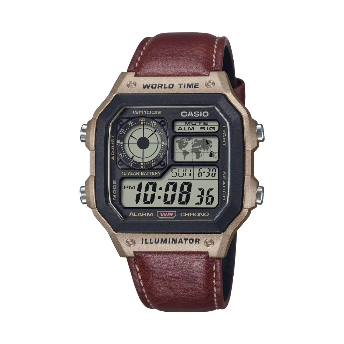 CASIO - Reloj Casio Moderno Digital AE-1200WHL-5A Cafe Para Caballero