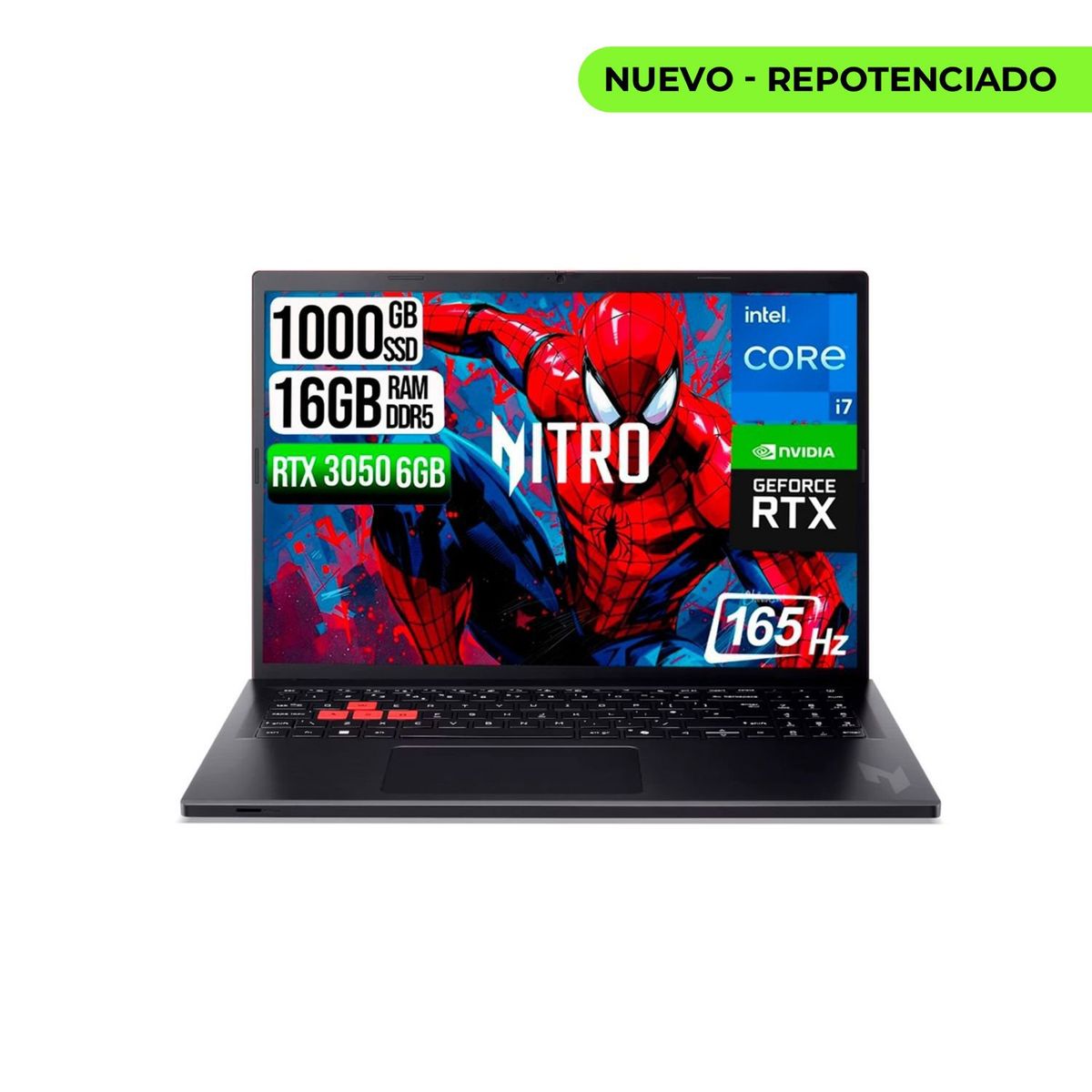 ACER - PORTATIL ACER NITRO LITE  INTEL I7-13620H RTX 3050 6GB SSD 1TB RAM 16GB 16" FHD 165Hz