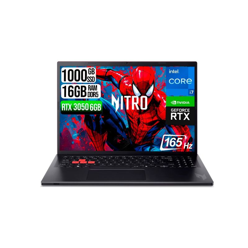 ACER - PORTATIL ACER NITRO LITE  INTEL I7-13620H RTX 3050 6GB SSD 1TB RAM 16GB 16" FHD 165Hz