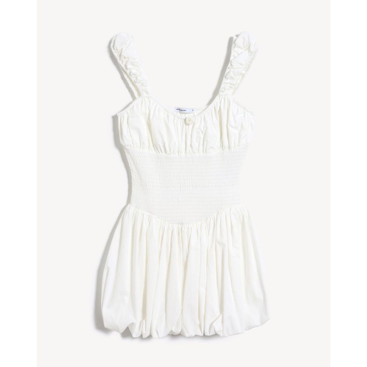 SEVEN SEVEN - Vestido Corto Con Cintura Resortada  Para Mujer Crudo Seven Seven