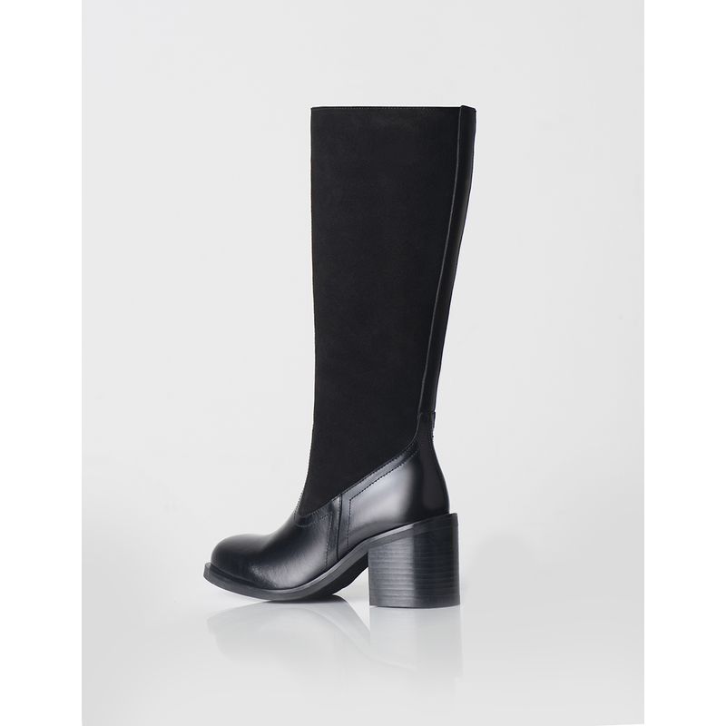 STIVALI - Bota Izcra Cuero  Gamuza Negro
