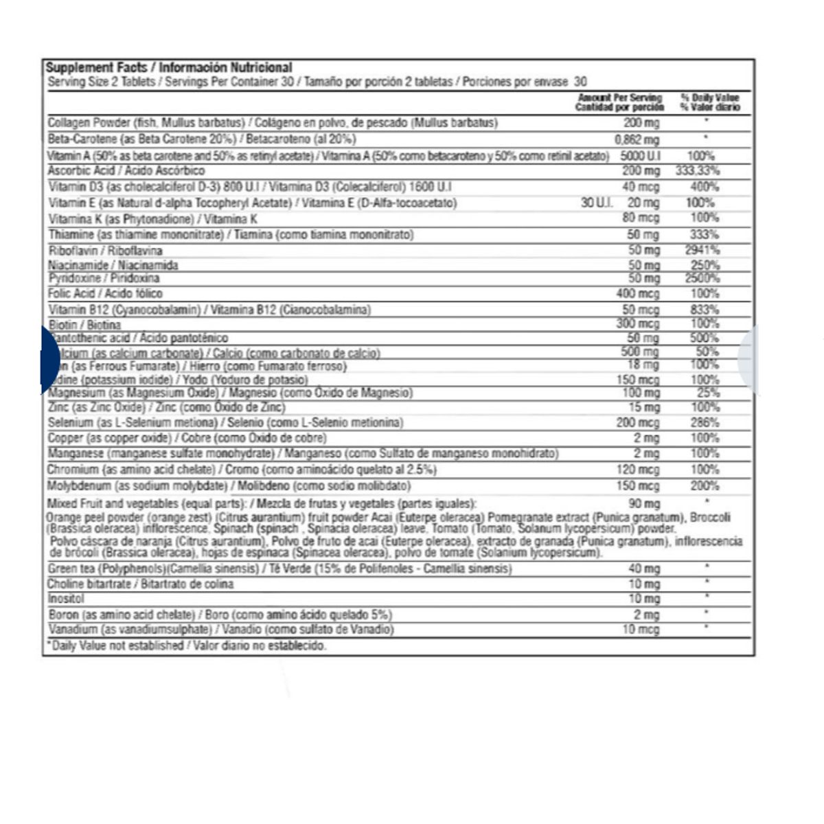 HEALTHY AMERICA - MULTIVITAMINICO X 60 TABLETAS/ MEGA POWER