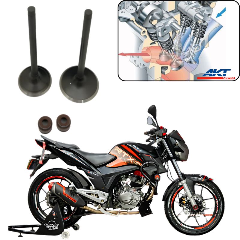 AKT - Kit válvulas originales AKT RTX 150 repuestos motos lujos
