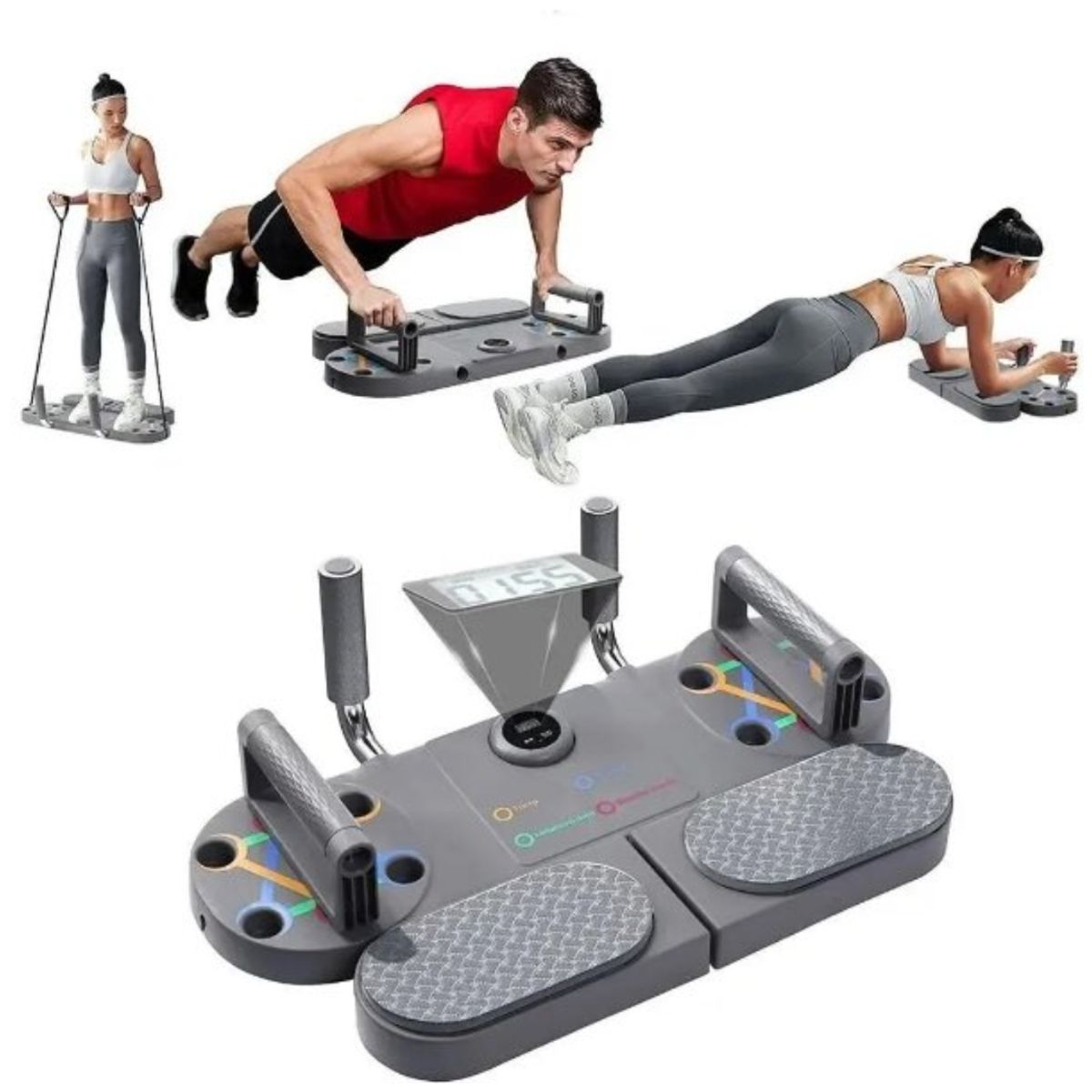AMERICAN GENERICS - Tabla Push-Up Multifuncional 5 En 1 Con Temporizador