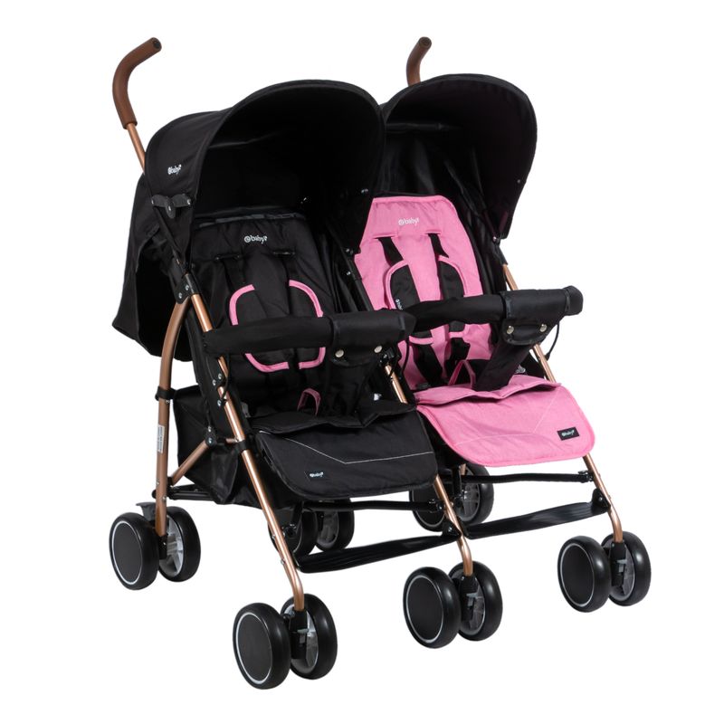 EBABY - Coche paseador gemelar TWINEASE  EB1270 Rosa
