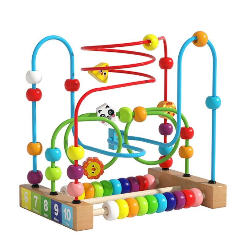 AMERICAN GENERICS - Laberinto De Cuentas Montessori Juguete Educativo De Madera