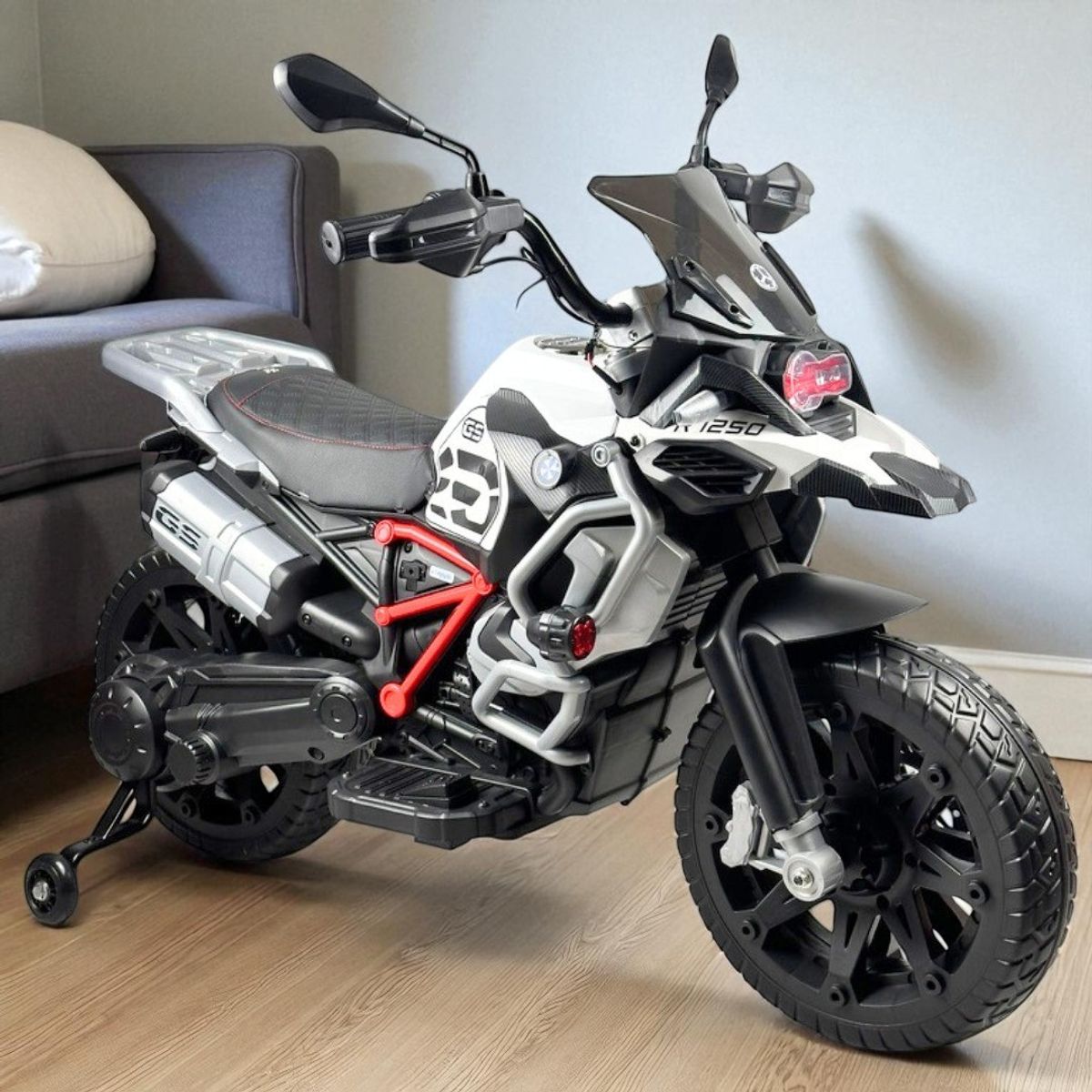 BEBESUNITA - Moto Eléctrica Para Niños 12V Con Luces Led Llanta de Goma