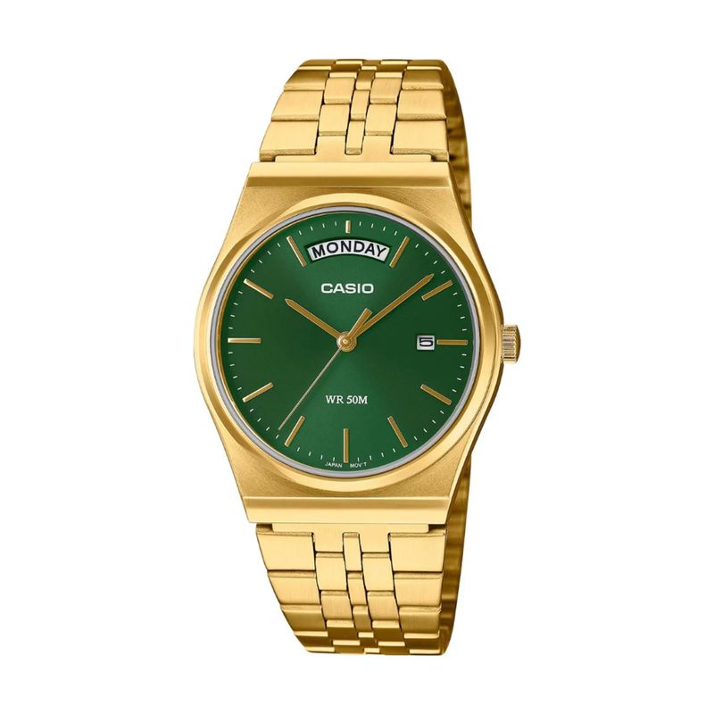 CASIO - Reloj Casio MTP-B146G-3A Verde-Dorado Para Caballero