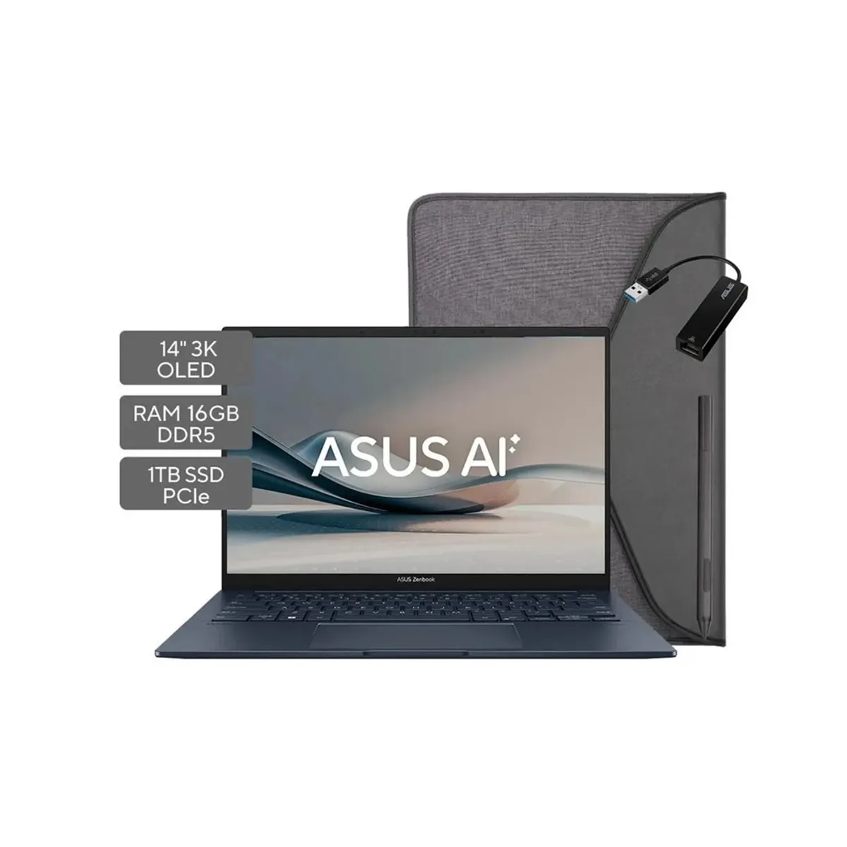 ASUS - Portátil Asus Zenbook UX3405CA-PZ332W Intel Ultra I7-255h Ram 16gb Ssd 1tb OLED