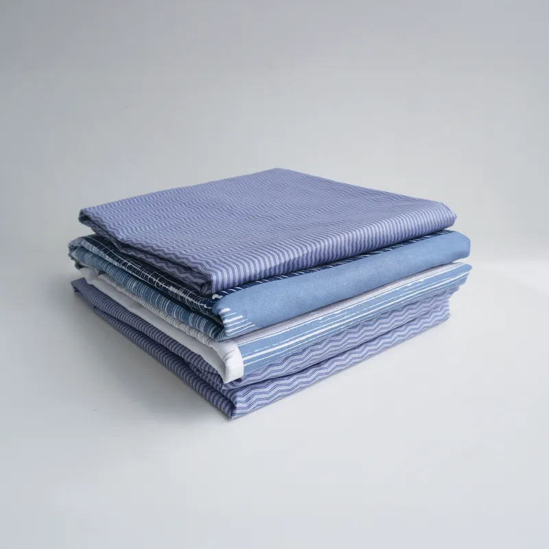 STANZIA HOME - Juego de Sabana Geometrico Azul -  Cama Doble 140