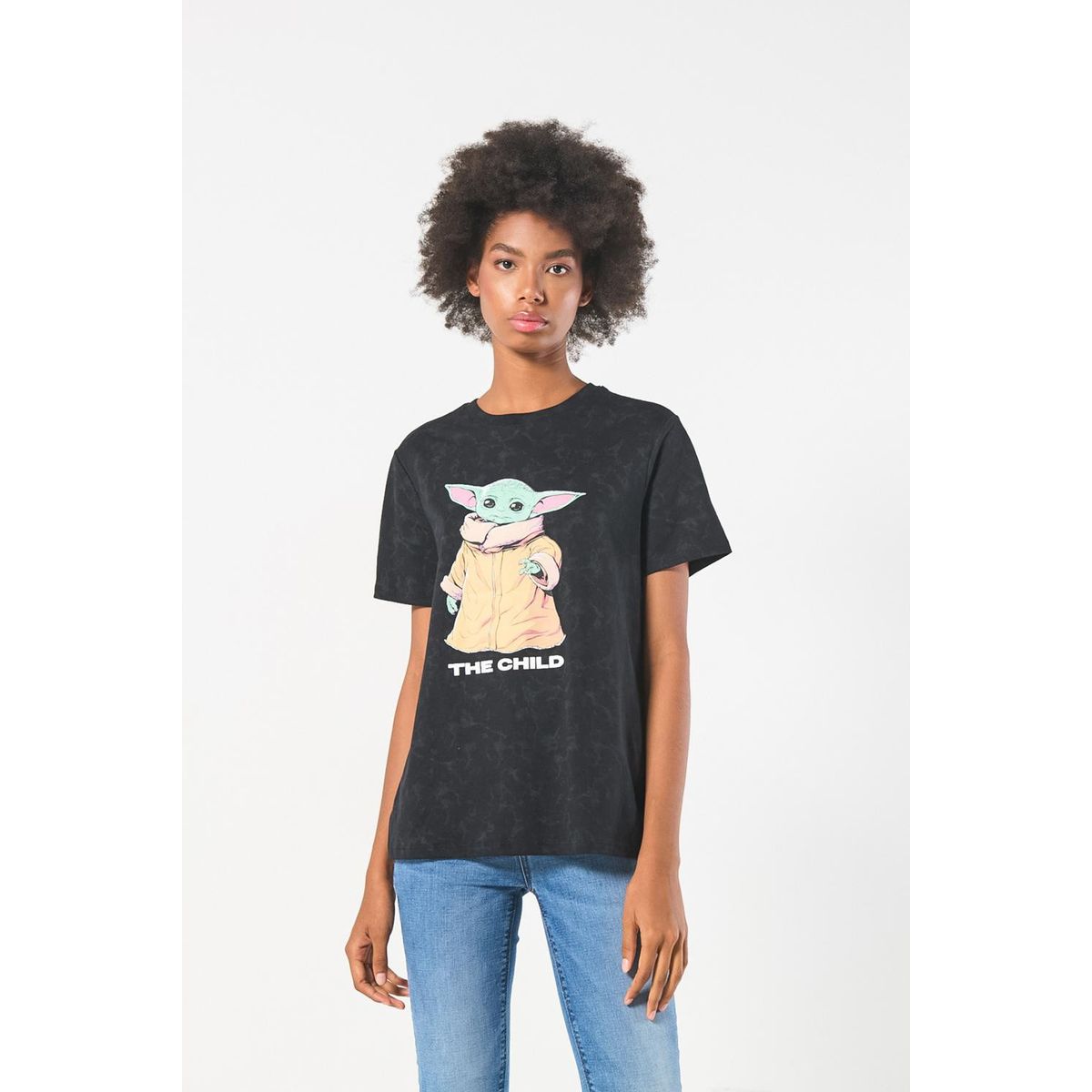 KOAJ - KOAJ Camiseta unicolor para mujer manga corta estampada en fre MUJER