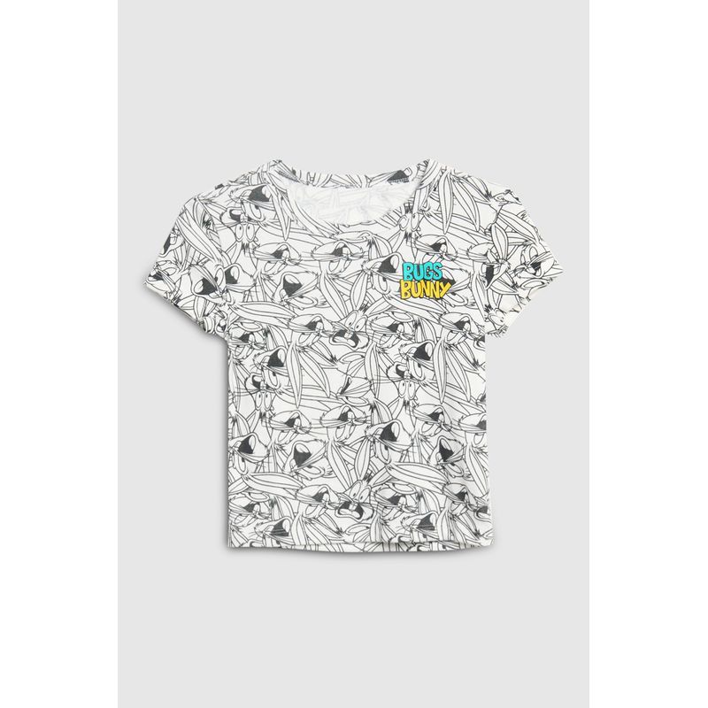 KOAJ - KOAJ Camiseta de Bugs Bunny crema clara con manga corta Niña