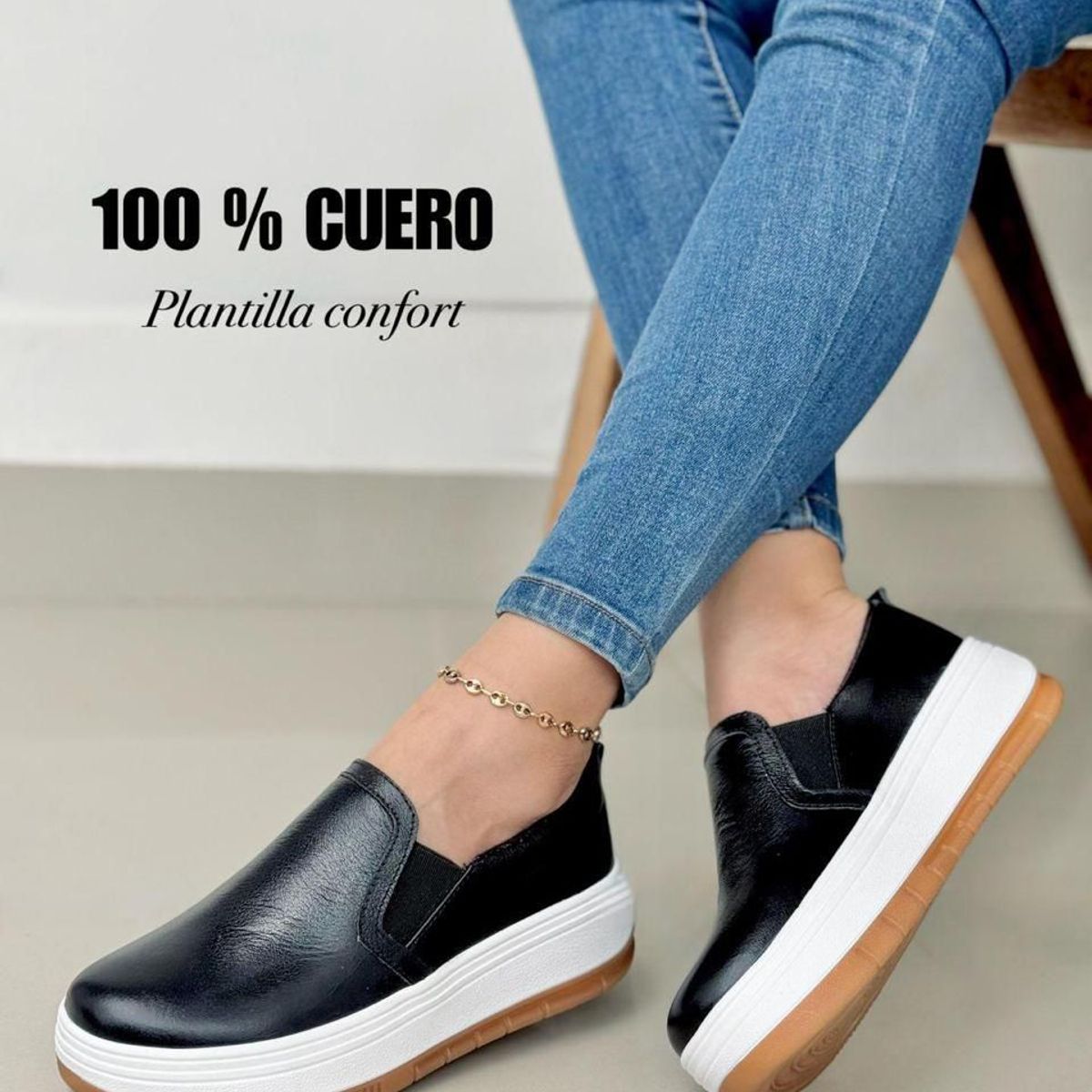 EVEGONZ - Zapato Casual Mocasín en Cuero Para Mujer