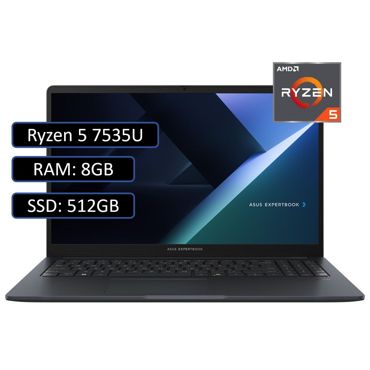 ASUS - PORTATIL ASUS EXPERTBOOK AMD RYZEN 5 7535U RAM 8GB DDR5 / SSD 512GB / WIN11 PRO 14"