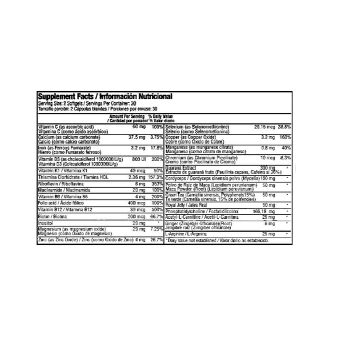 HEALTHY AMERICA - SUPLEMENTO CON VITAMINAS Y MINERALES / ENERGYTON X 60 SOFTGLES.