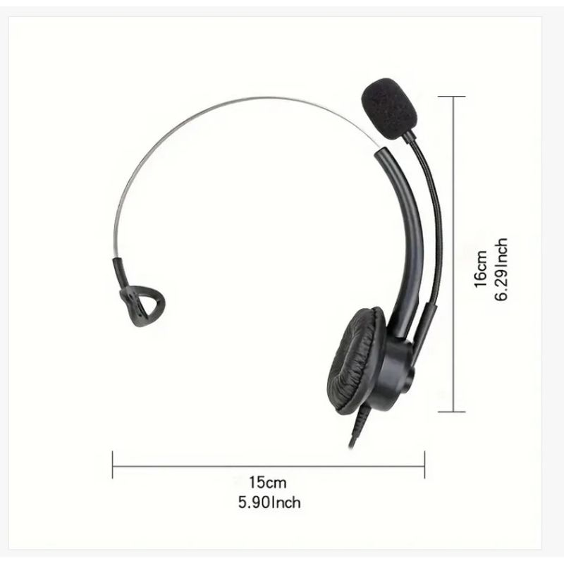 GENERICO - Diadema Call Center 35mm  Micrófono Omnidireccional y Confort para Uso Prolongado