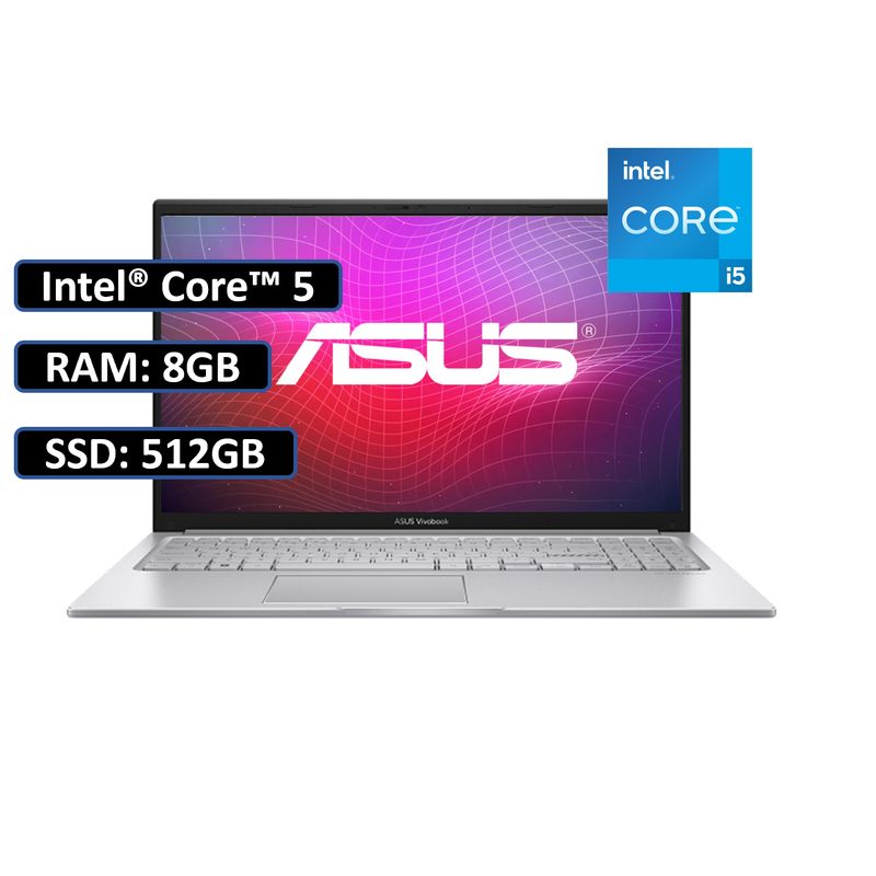 ASUS - PORTATIL ASUS VIVOBOOK INTEL CORE 5 120U/RAM 8GB DDR4/ SSD 512GB/ WIN11 HOME/ 15,6" FHD
