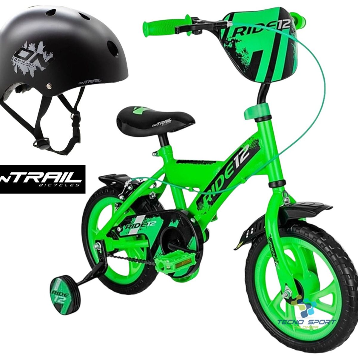 ONTRAIL - Bicicleta Casco Rin 12 Niño Niña ONTRAIL