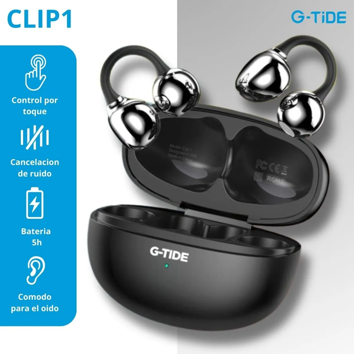 GENERICO - Audifonos Inalambricos G-TIDE CLIP 1 - Negros
