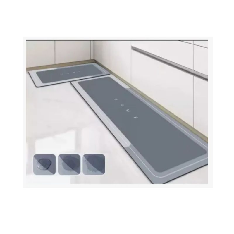 GENERICO - Tapete Alfombra Absorbente Y Antideslizante Juego X2 Gris