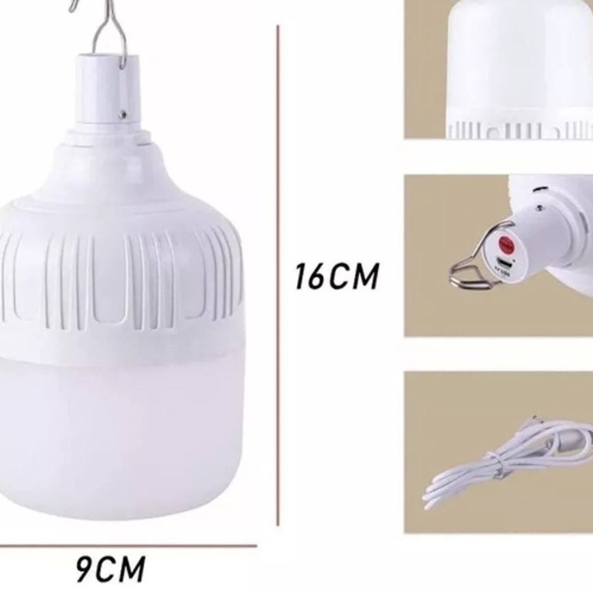 GENERICO - Bombillo Led Recargable 20W Lampara De Emergencia