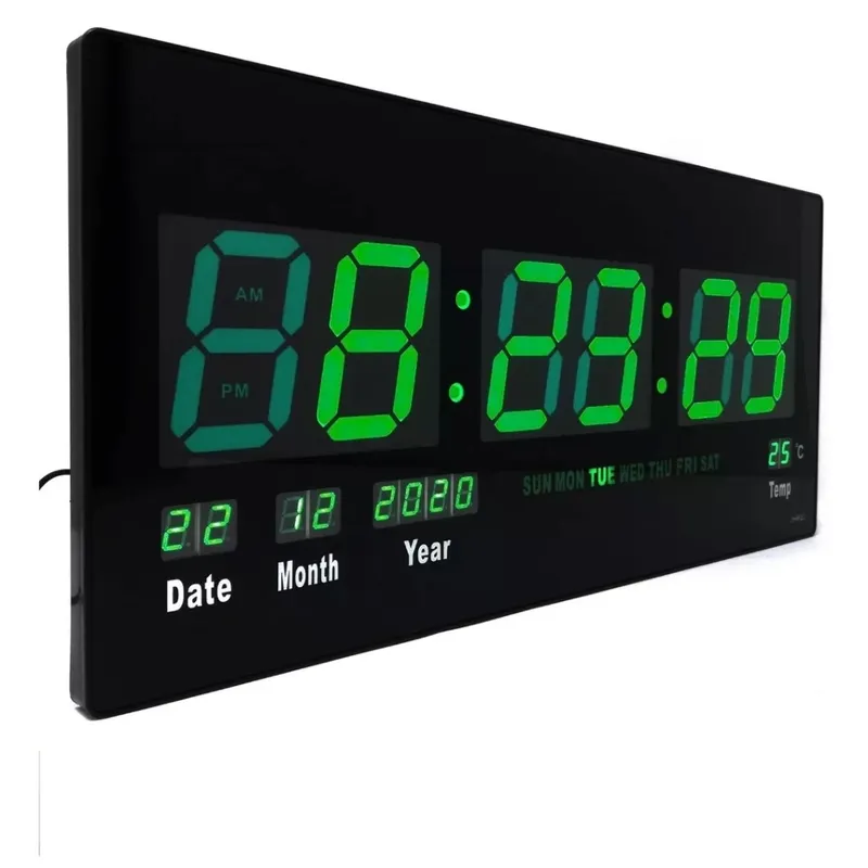 GENERICO - Reloj de pared reloj Digital Inteligente 45cm verde  En Español