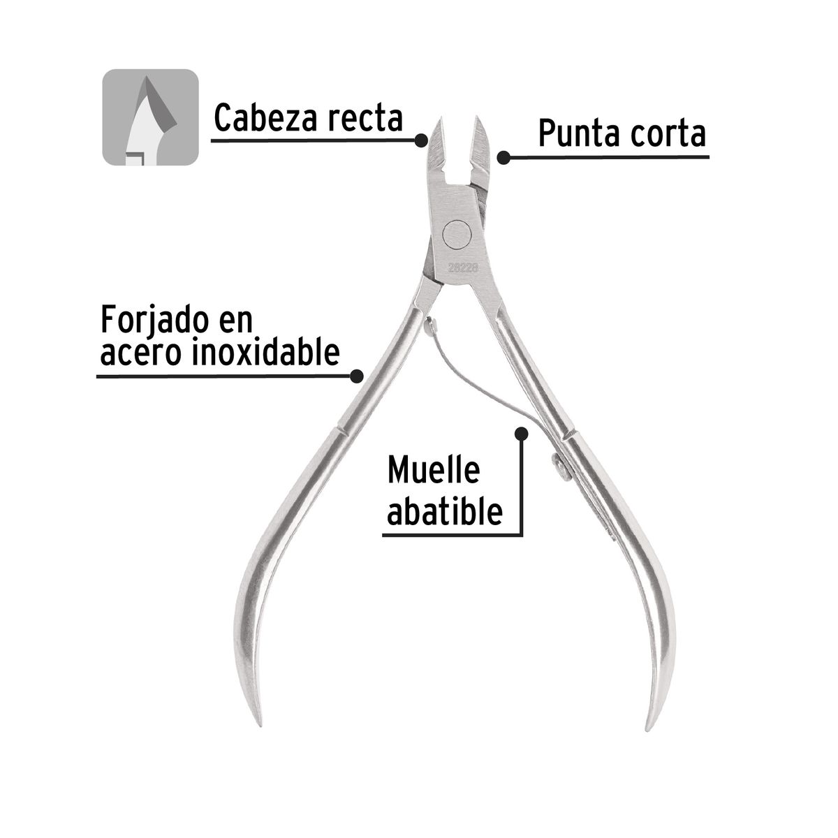 PRETUL - Pinza Corta Cutícula Padrastros Punta Corta Recta Pretul