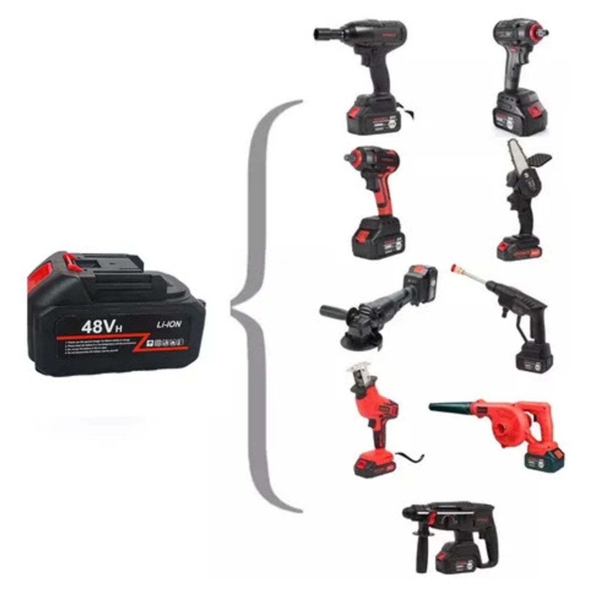 GENERICO - Batería Ion Litio Repuesto Herramientas Eléctricas 48v