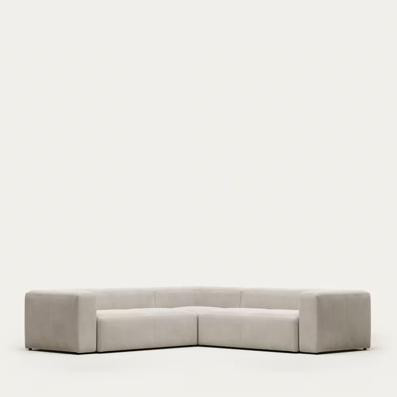 GENERICO - Sofá en L juego de Muebles o Sala Moderna Esquineros Marfil en Color Gris