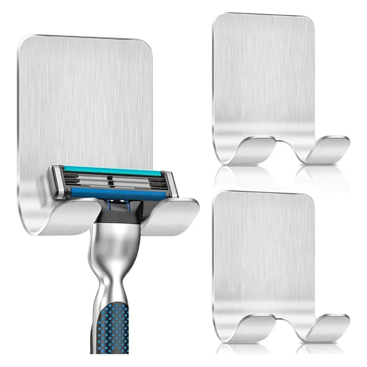 MILOPTS - Soporte Adhesivo Set X3 Und Toallero Afeitadora Baño Cocina