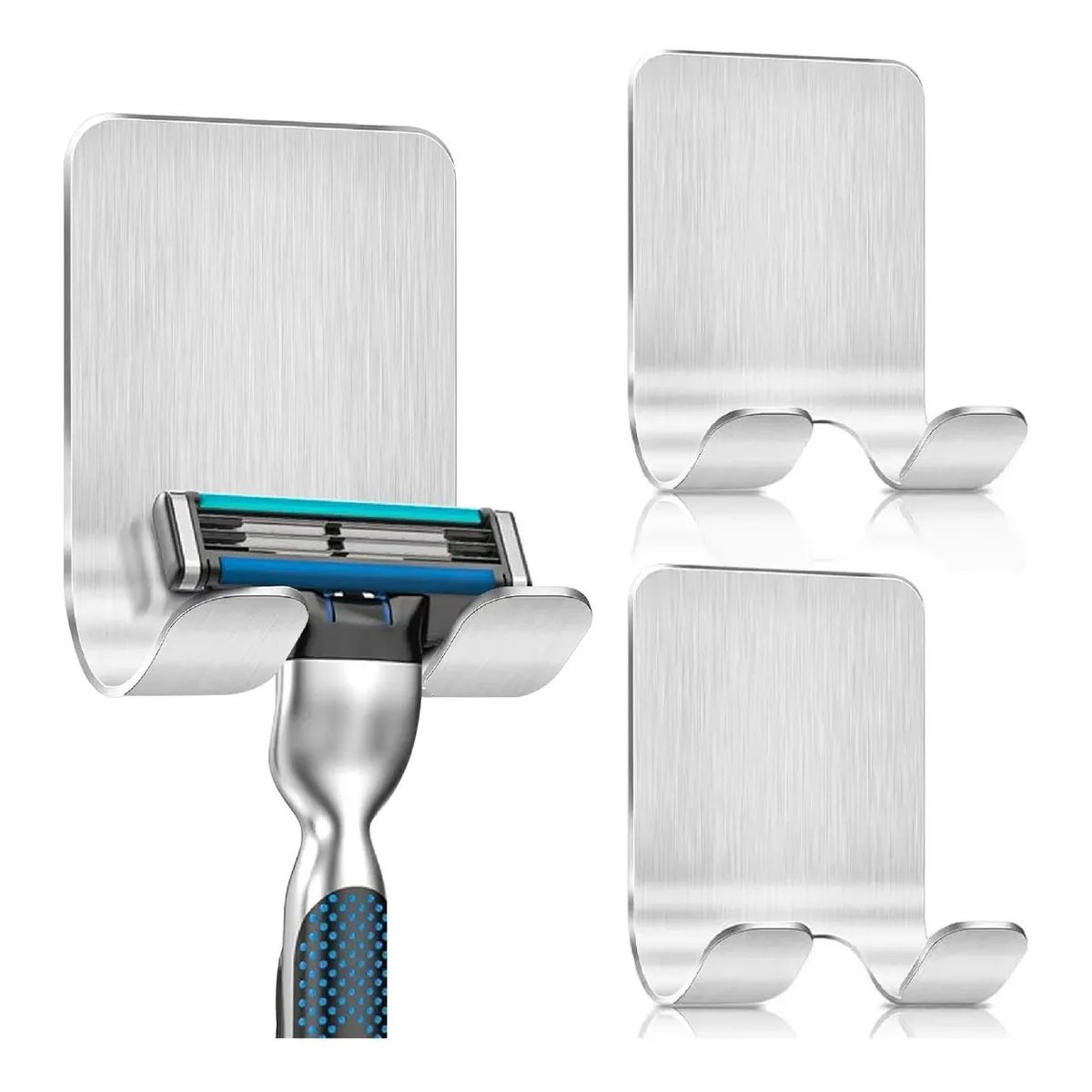 MILOPTS - Soporte Adhesivo Set X3 Und Toallero Afeitadora Baño Cocina