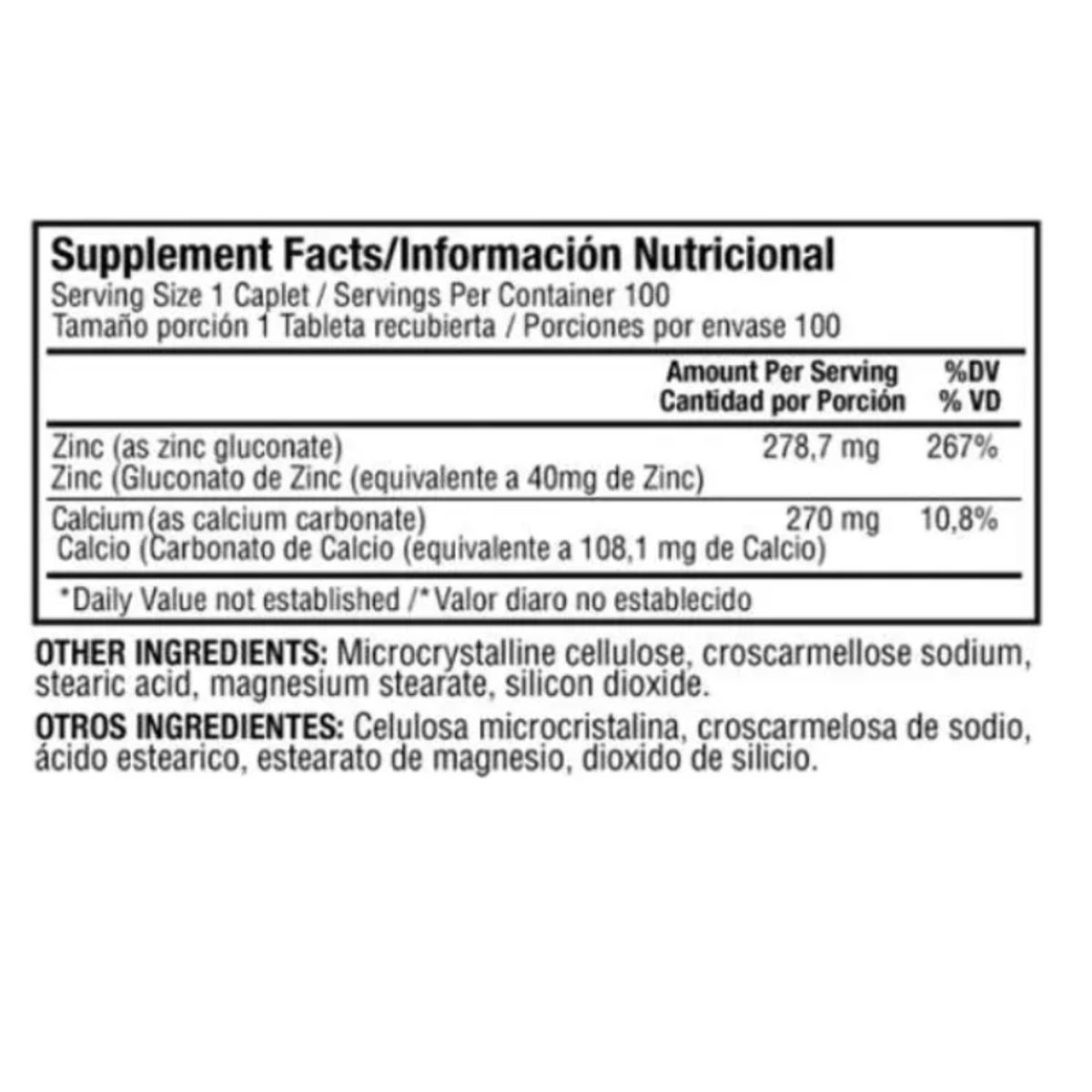 HEALTHY AMERICA - CHELATED ZINC X 100 TABLETAS/ HEALTHY AMERICA