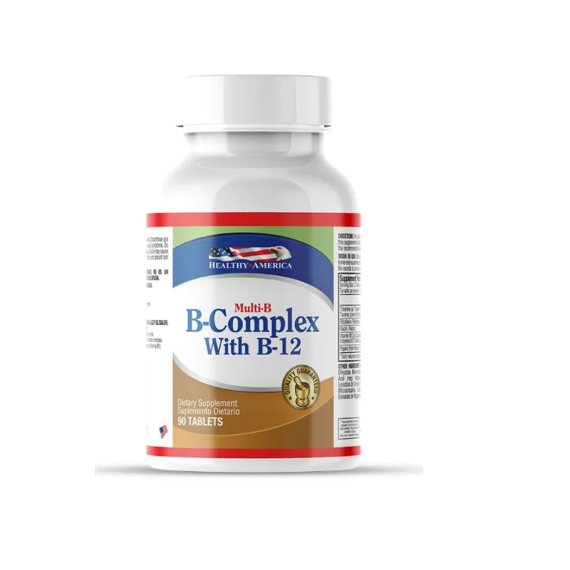 HEALTHY AMERICA - SUPLEMENTO B-COMPLEX  WITH B-12 X 90 TABLETAS