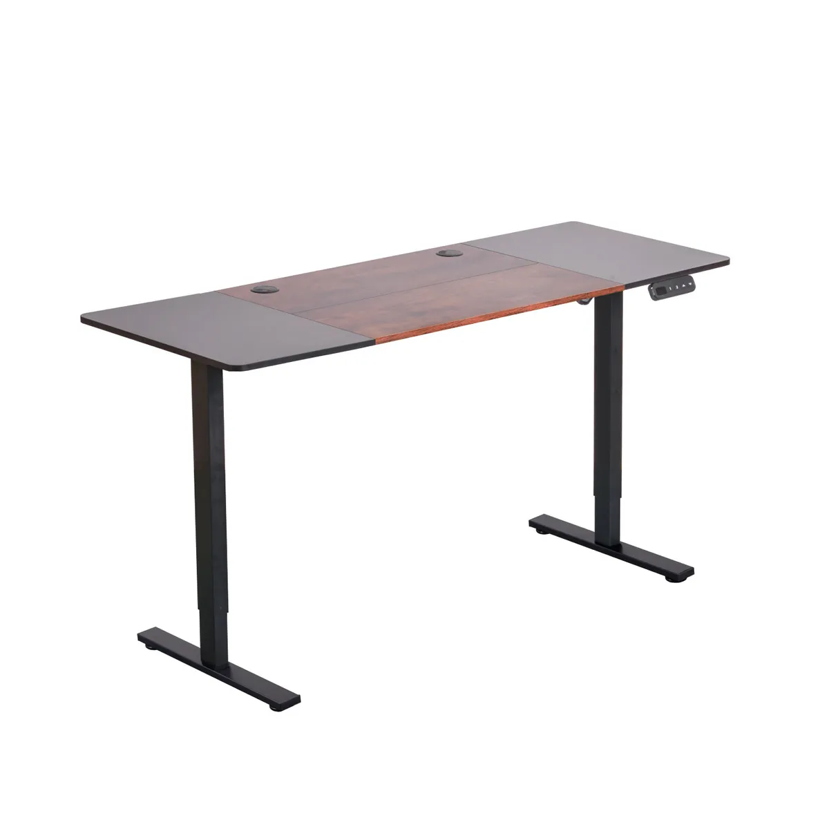 RELAN - Escritorio Eléctrico E-DESK-1 Ajustable Relan Con Rodachinas Negro y Café