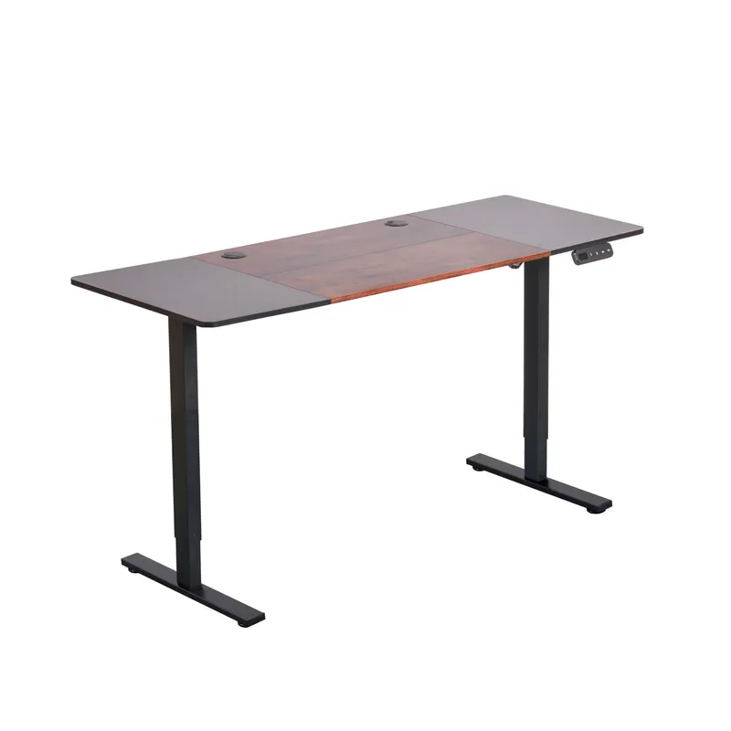 RELAN - Escritorio Eléctrico E-DESK-1 Ajustable Relan Con Rodachinas Negro y Café