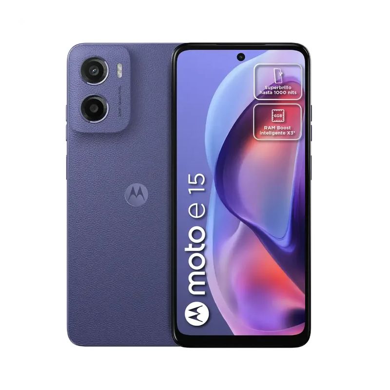 MOTOROLA - Celular Motorola Moto E15 2+64GB 4G Pantalla 6.67 Morado