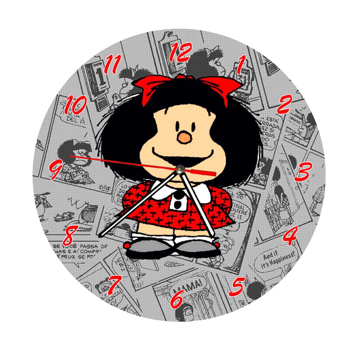 GENERICO - Reloj de Pared De Mafalda Redondo en MDF Imagen Digital