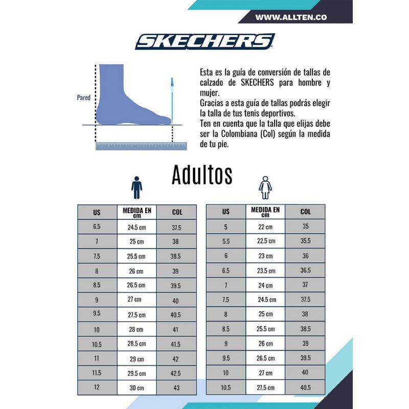 Skechers Chile Tabla De Calzado Skechers Tabla De Tallas