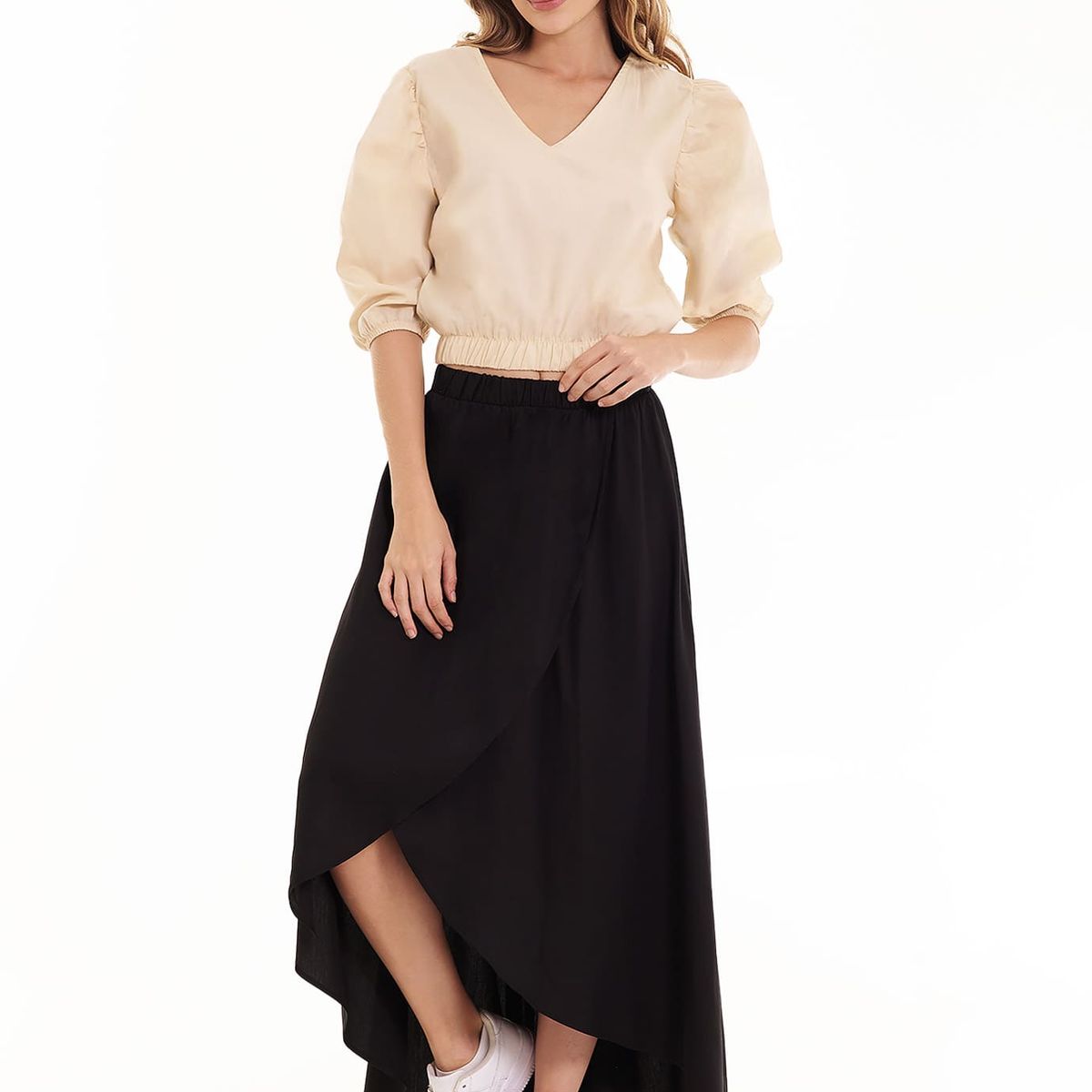 BELIFE - Blusa con manga bombacha para mujer