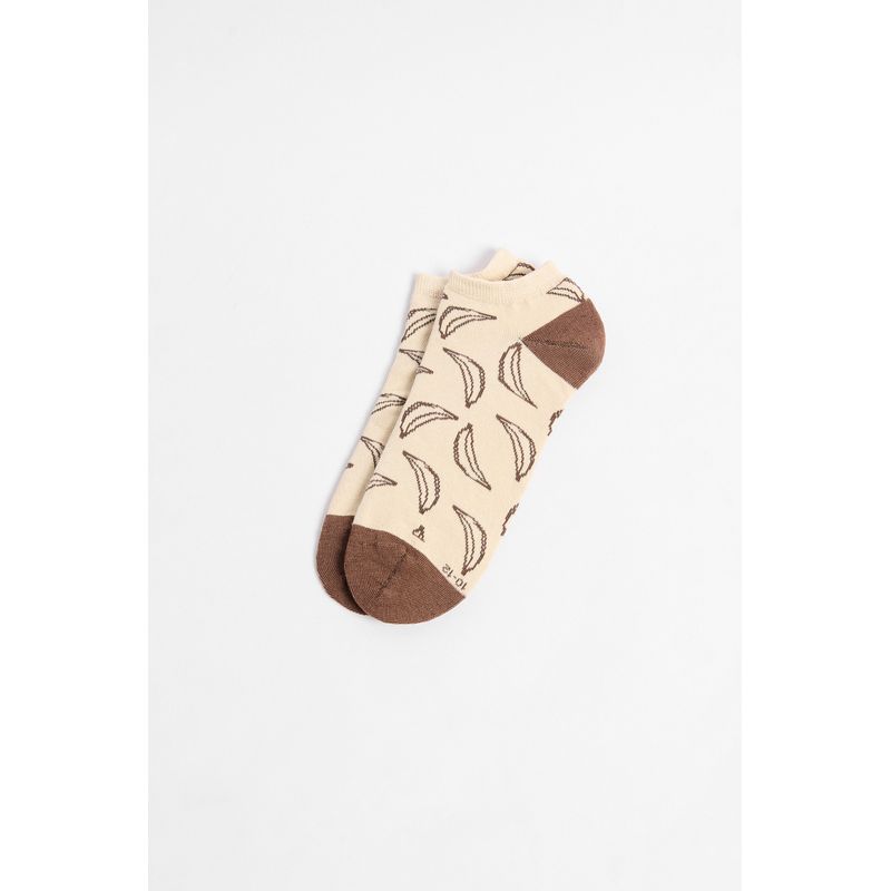KOAJ - KOAJ Medias tobilleras kakis con diseños de bananas Hombre