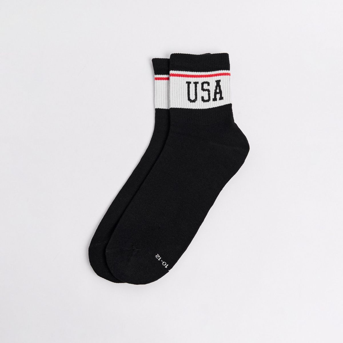 KOAJ - KOAJ Medias azules intensas cortas con diseño college Hombre