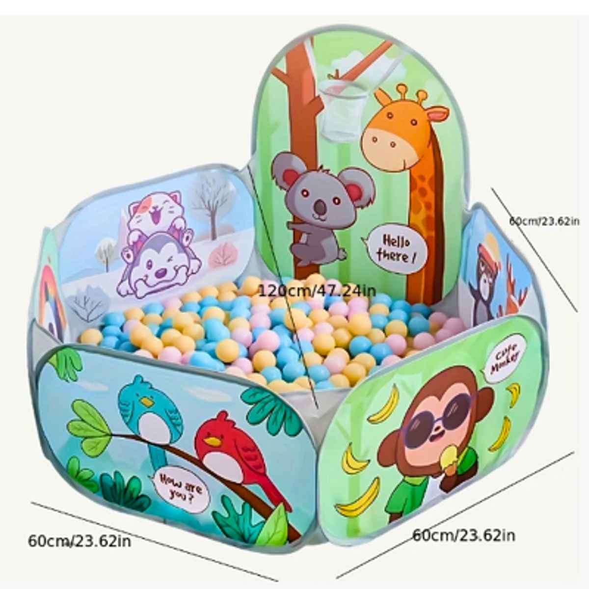 IKSA - Contenedor de Pelotas + 100 Pelotas de Colores