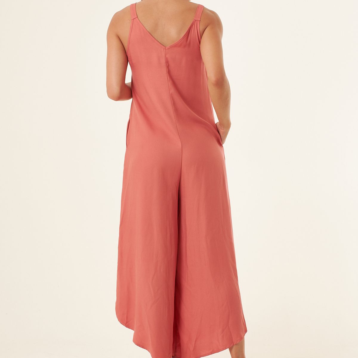 BELIFE - Enterizo largo rojo con silueta amplia para mujer