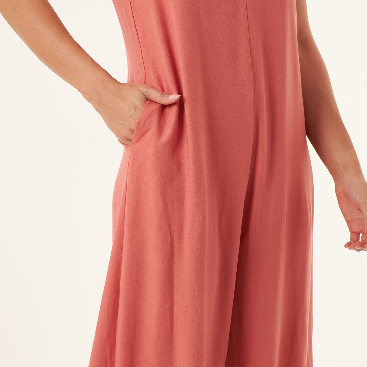 BELIFE - Enterizo largo rojo con silueta amplia para mujer