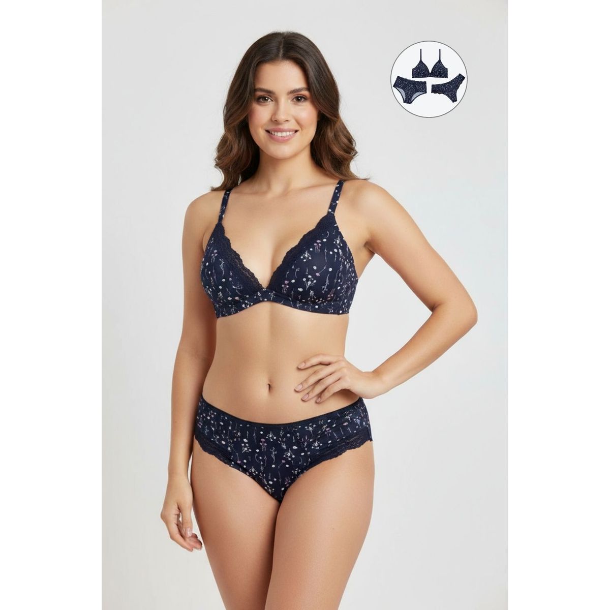 LILI PINK - Conjunto de 3 unidades brasier y panties