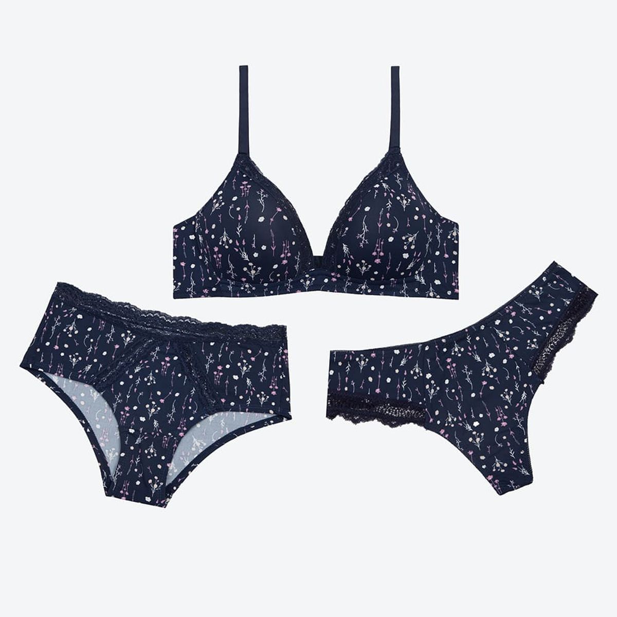 LILI PINK - Conjunto de 3 unidades brasier y panties