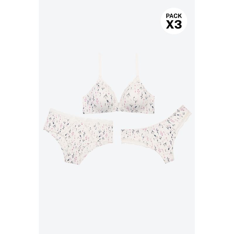 LILI PINK - Conjunto de 3 unidades brasier y panties