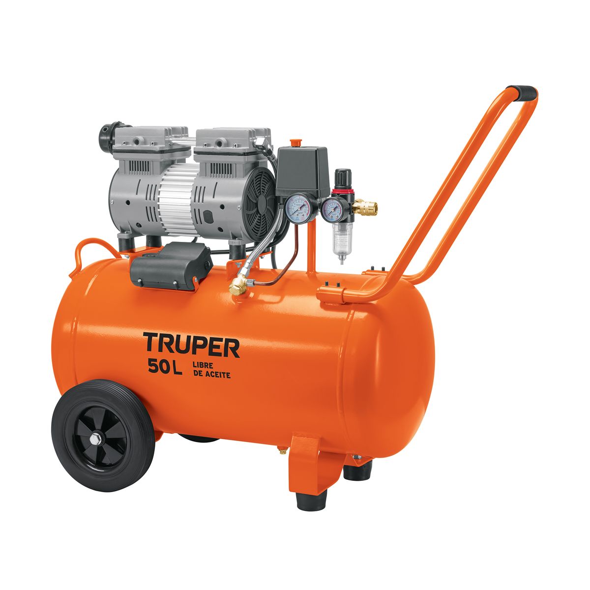 TRUPER - Compresor De Aire 2hp 50l Truper Silencioso Libre De Aceite