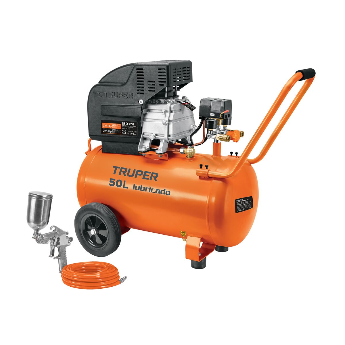 TRUPER - Compresor De Aire 312hp 50l Truper Con Manguera Y Pistola
