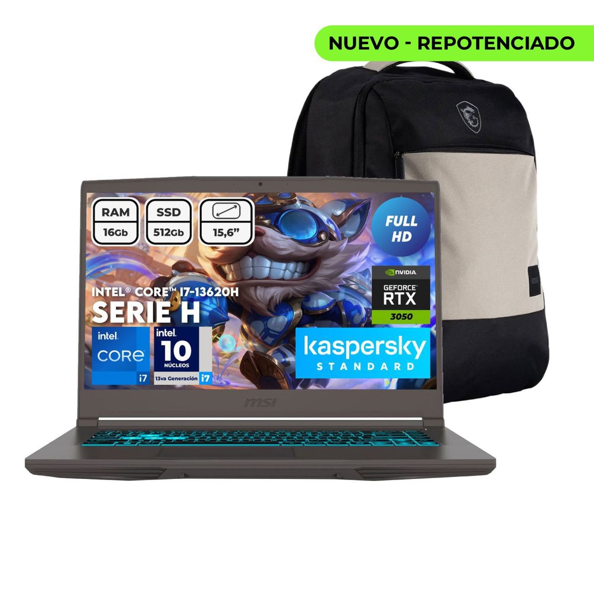 MSI - Portátil Gamer Thin 15 Msi Intel Core I7 13620h Ram 16gb Ssd 512gb Rtx 3050